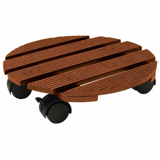 Jack Round Pot Trolley - 29cm Merbau - Wood-Poly Composite - Heavy Duty
