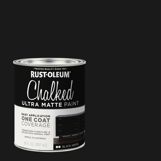 Rust Oleum Chalked Ultra Matte Paint Black Abyss 887ml