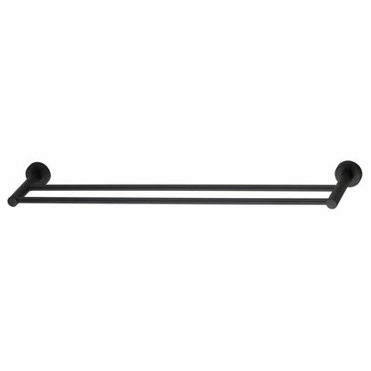 Mondella Matte Black Double Towel Rail 620mm - 2 Towels Capacity