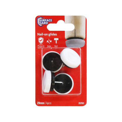 Surface Gard White Plastic Cushioned Glide - 29mm - 4 Pack