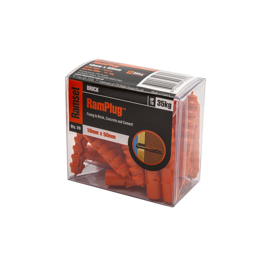 Ramset Nylon Anchor Ramplug - 10 x 50mm - 20 Pack
