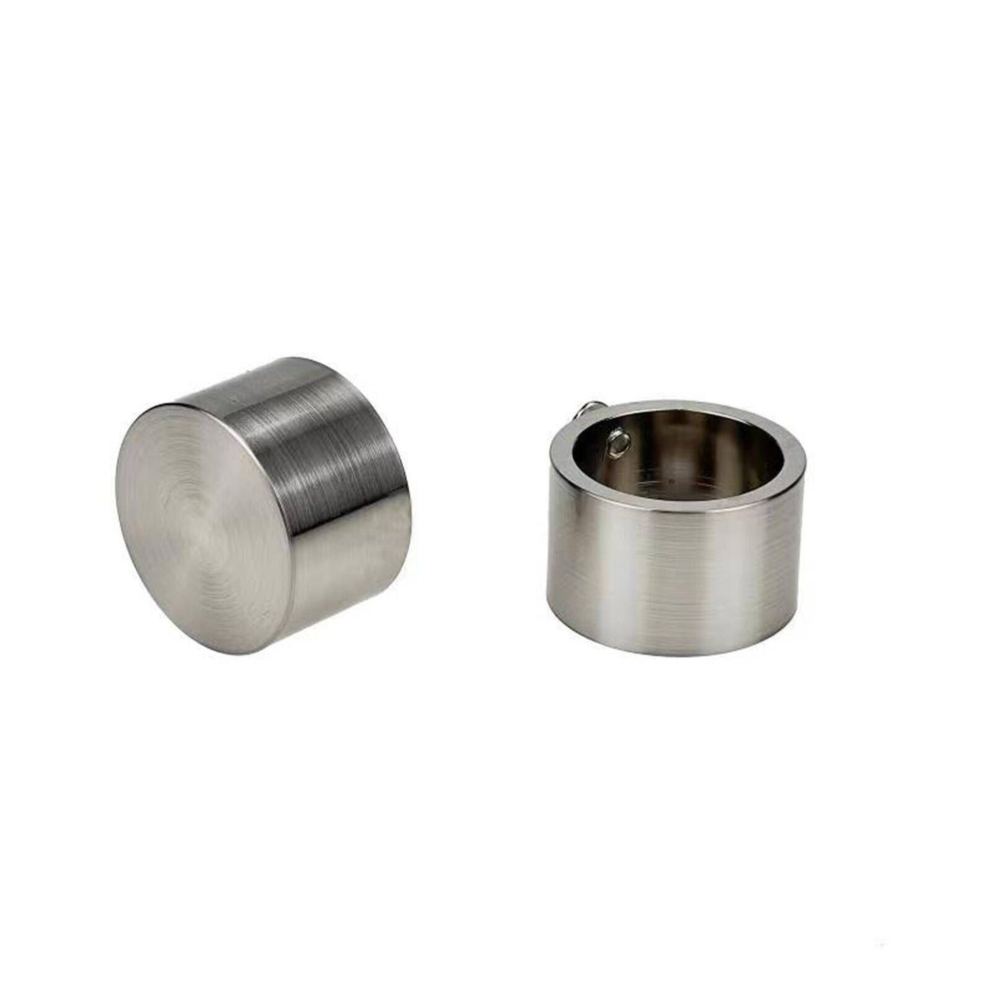 Pillar Brushed Chrome Curtain Rod Cap Finial - 32mm - 2 Pack
