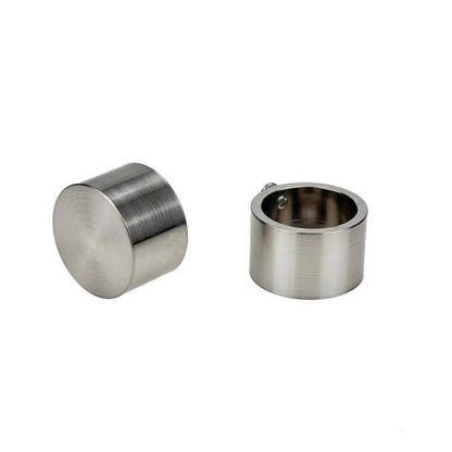 Pillar Brushed Chrome Curtain Rod Cap Finial - 32mm - 2 Pack
