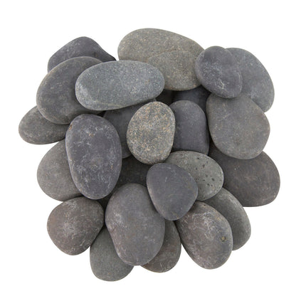 Tuscan Path Natural Stone Black Pebbles - 30-50mm - 1.5kg
