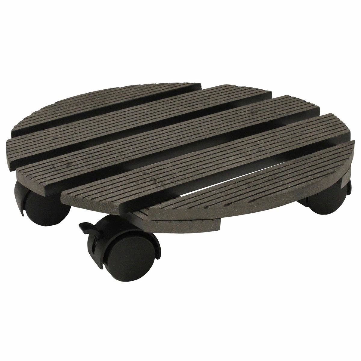 Jack Round Pot Trolley - 29cm Charcoal - Wood-Poly Composite - Heavy Duty