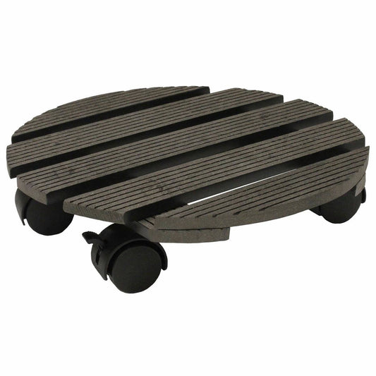 Jack Round Pot Trolley - 29cm Charcoal - Wood-Poly Composite - Heavy Duty