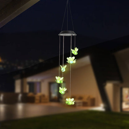Click Solar Bee Windchime - 6 RGB LED - 125 x 700mm