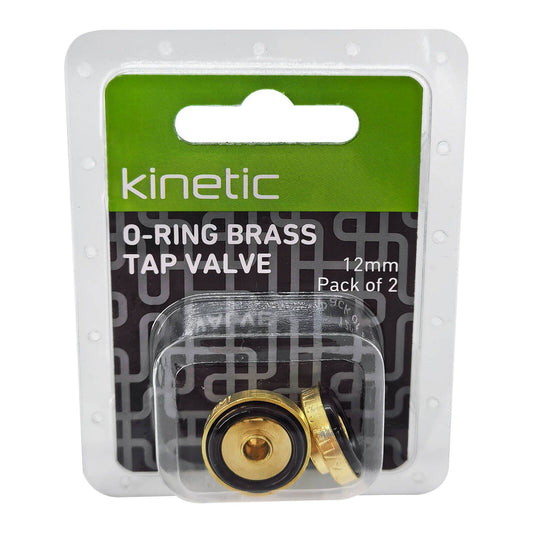 Kinetic 12mm O Ring Brass Tap Valve - 2 Pack
