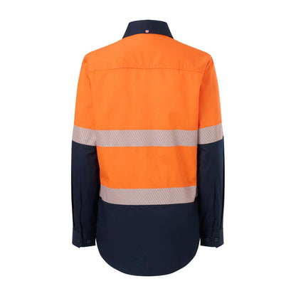 Citeco Women's Long Sleeve Shirt - Size 12 - Hi Vis Orange/Navy