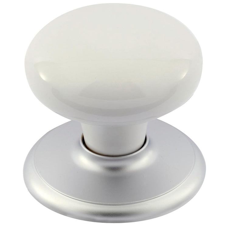 Gainsborough Satin Chrome White Classic Passage Knobset
