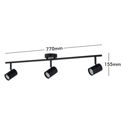 Verve Design Black Gabriella 3 Head Adjustable Spotlight - 1770mm