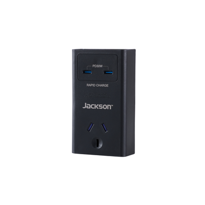 Jackson Outlet Adaptor - 1 - USB-C 30W x2 - White