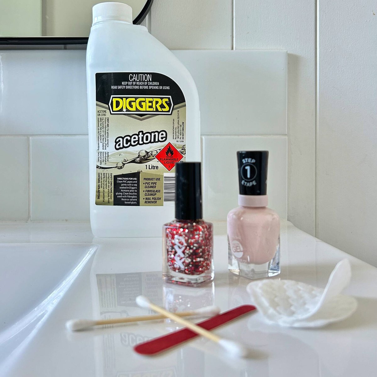 DIGGERS™ Acetone Cleaning Solvent - 1L - Liquid - Low VOC
