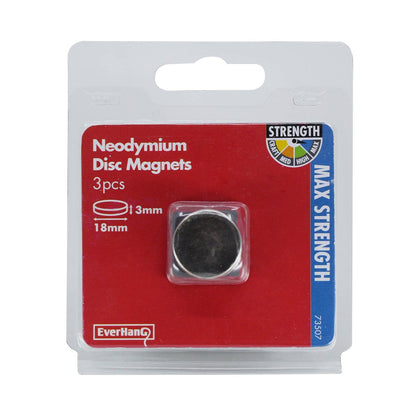 Everhang Rare Earth Disc Magnet 18mm Neodymium 3 Pack Strong
