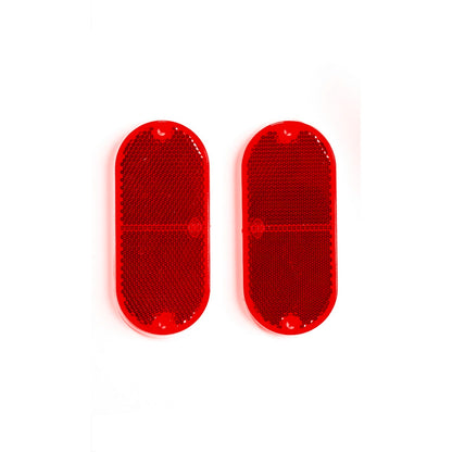 Sandleford Red Oval Reflector - 50 x 110mm - 2 Pack