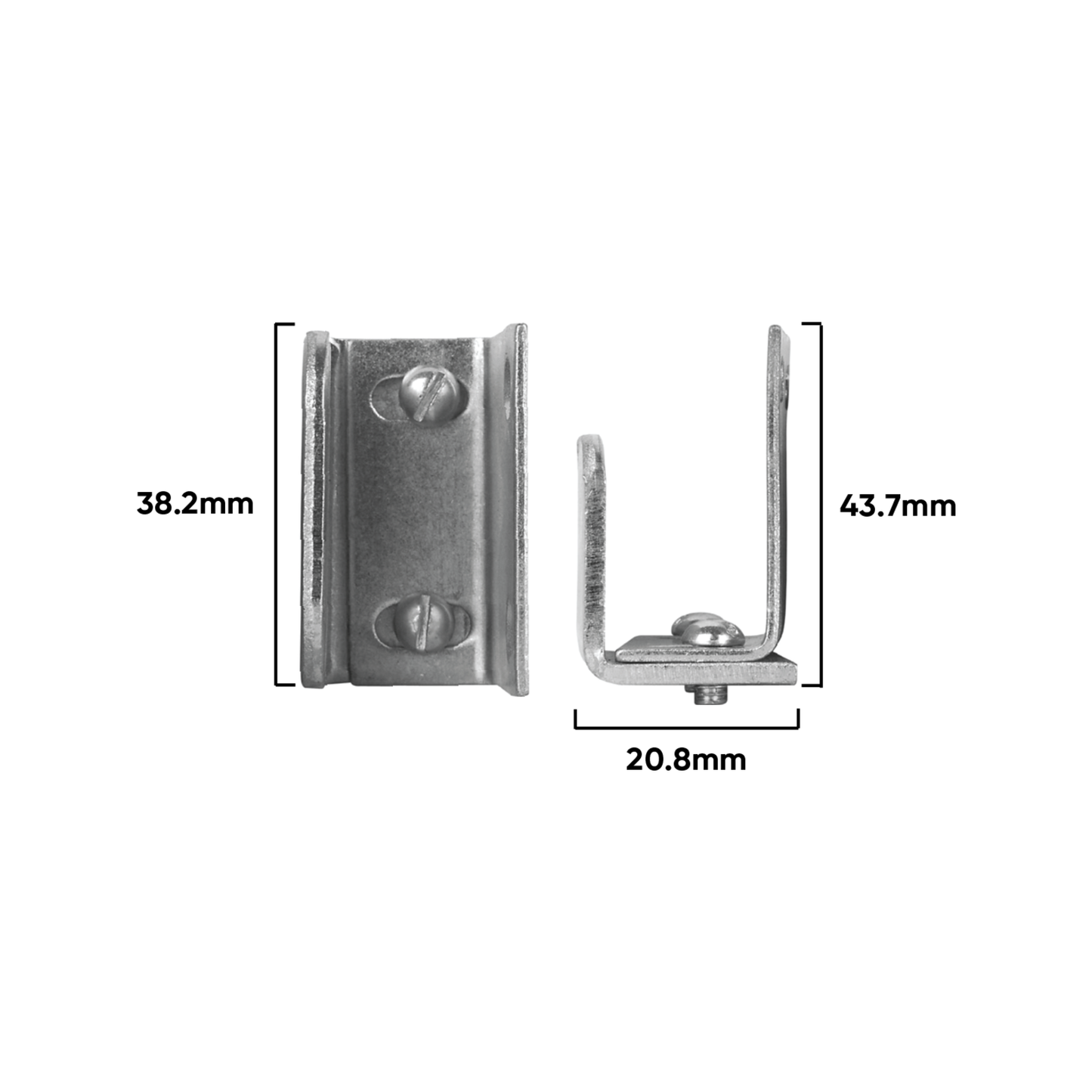 Rolltrak Metal Sliding Door Guide - 38 x 44mm
