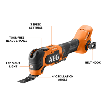AEG Fusion Multi Function Tool - 18V - A18FMT20 - Skin Only