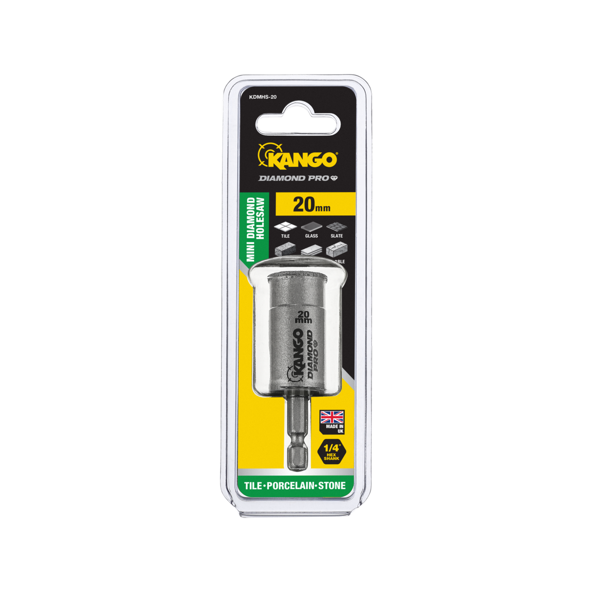 Kango Mini Diamond Pro Holesaw - 20mm - Braze-Bonded Diamonds - Fast Plug Removal