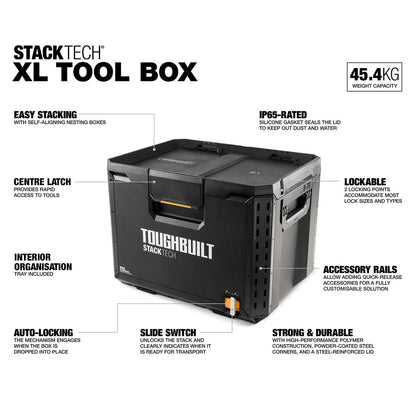 Toughbuilt Stacktech XL Tool Box - 410 x 395 x 530mm