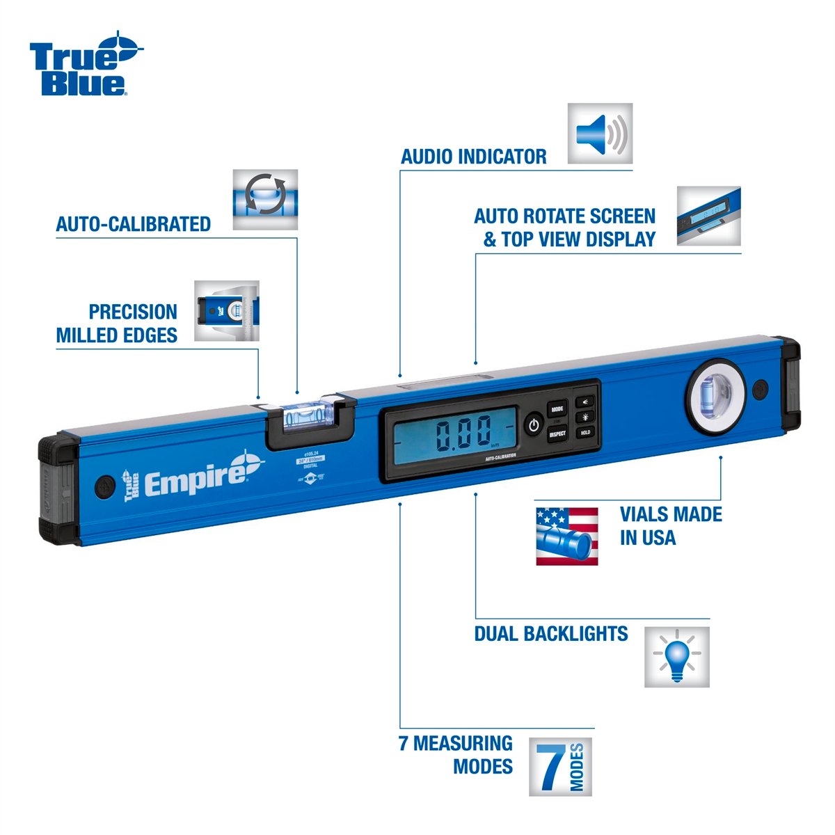 Empire Digital Spirit Level 400mm Aluminium Durable Accurate