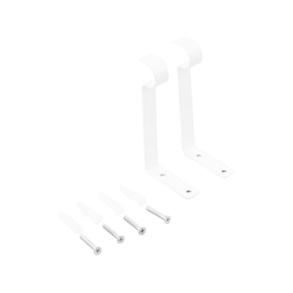 Windoware White Metal Single Curtain Unstayed Bracket - 100mm - 2 Pack