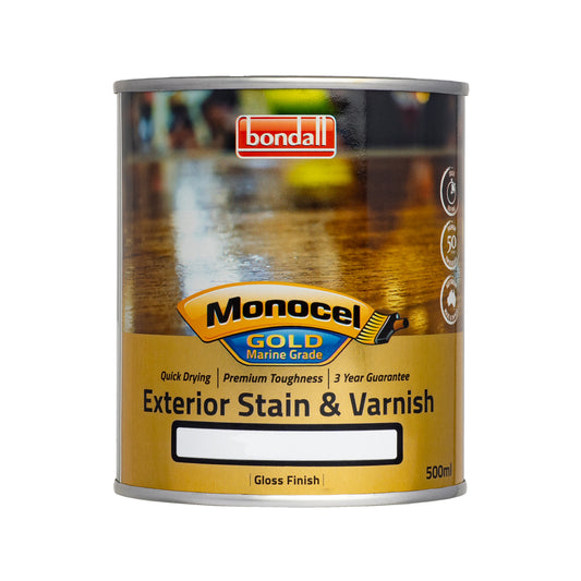 Bondall Monocel Gold Marine Grade Exterior Stain & Varnish Gloss Finish - 500ml