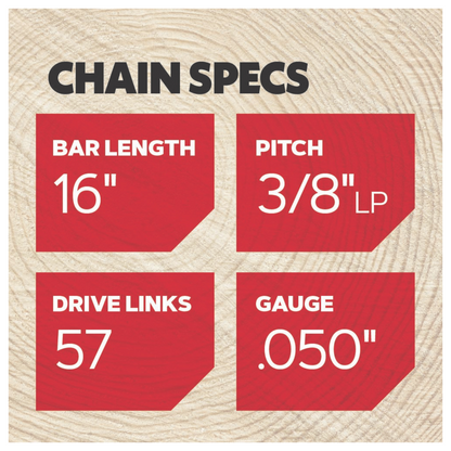 Oregon T57 Pro Series Chainsaw Chain - 16" - 57 Drive Links