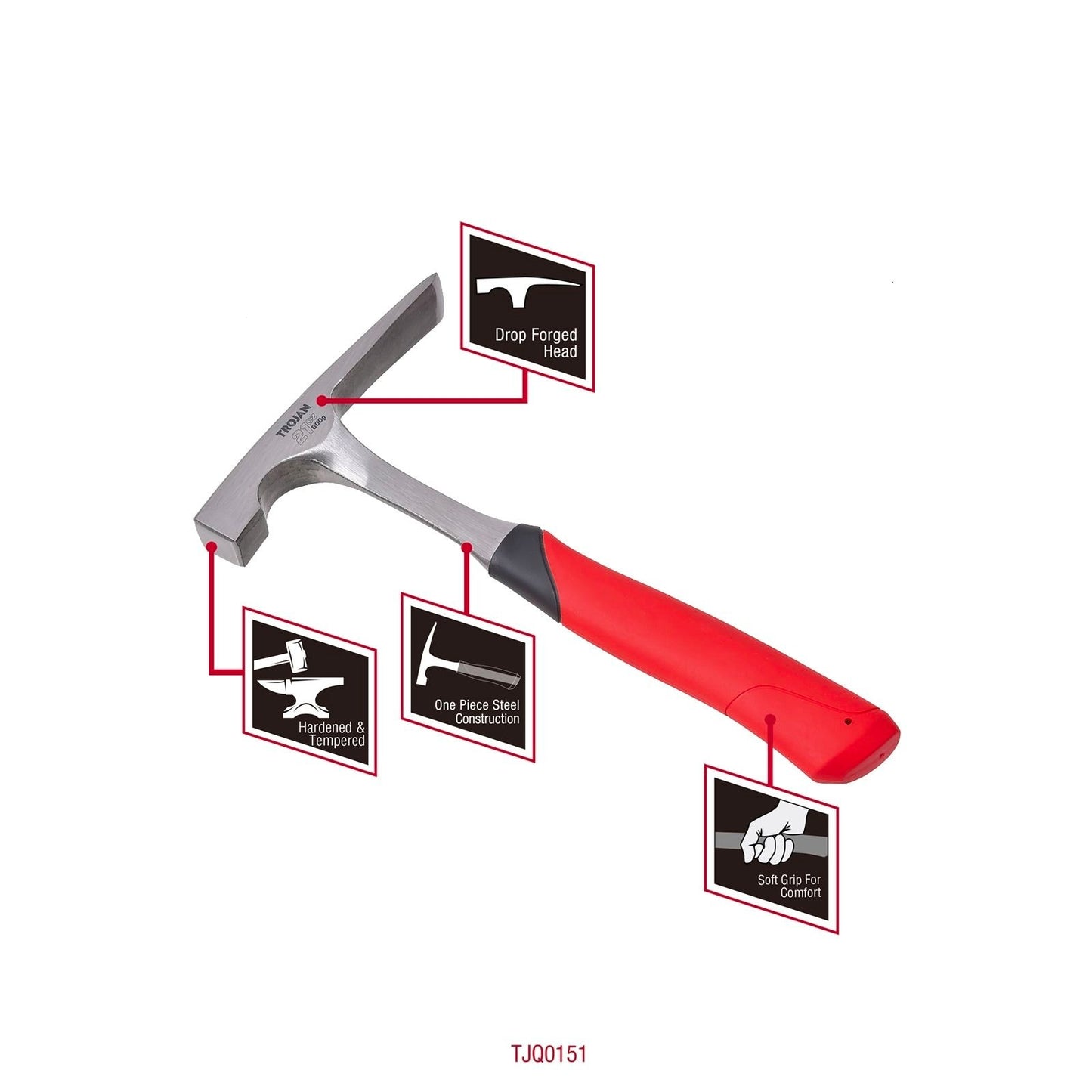 Trojan Steel Brick Hammer - 600g
