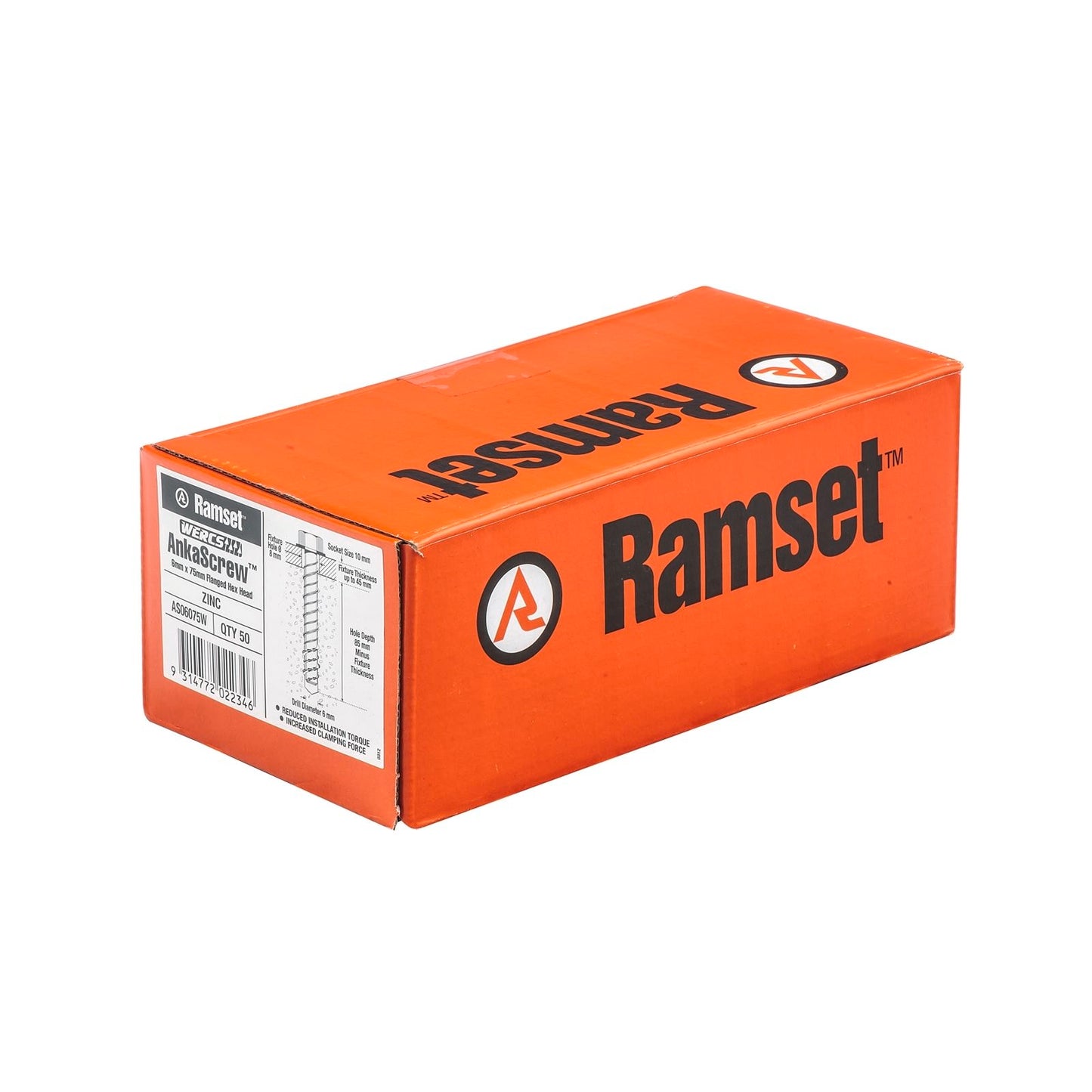 Ramset Ankascrew Masonry Anchor - 6 x 75mm - 50 Pack