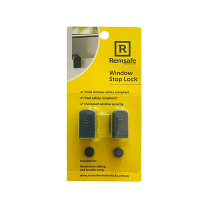 Remsafe Stop Lock Window Restrictor - Charcoal - 12 x 23mm
