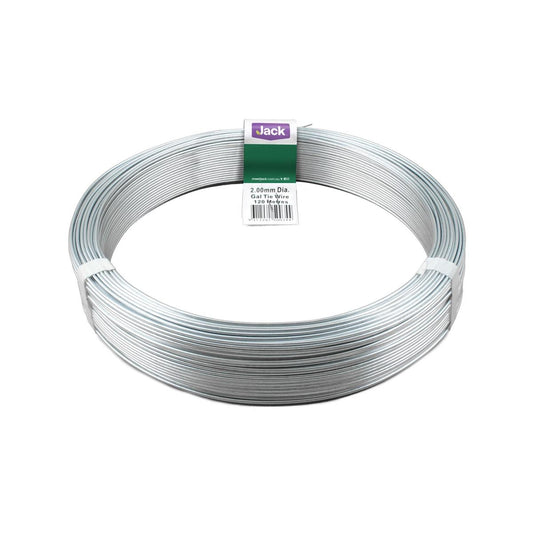 Jack 2mm x 120m Tie Wire - Galvanised, Soft and Easy to Use