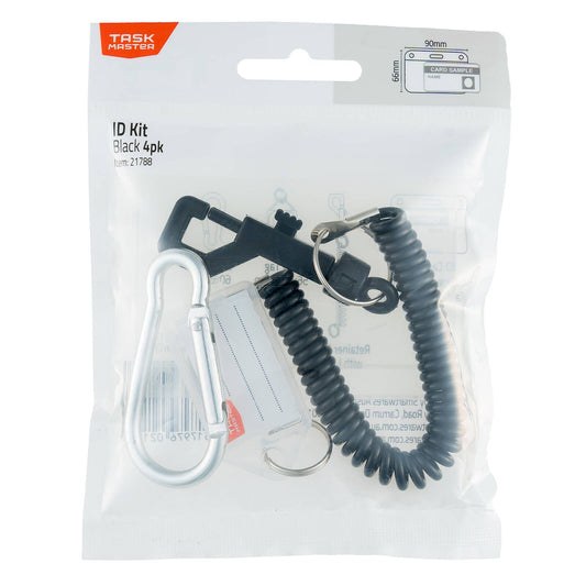Taskmaster Black ID Kit - 90 x 66mm - 4 Piece