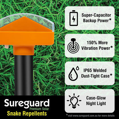 Sureguard Premium Solar Snake Repellent - 4 Pack