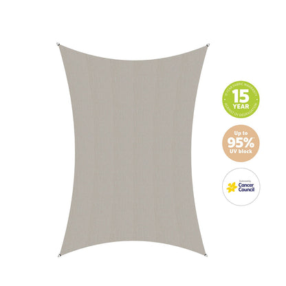 Coolaroo Shade Sail - 5 x 3m - Shell