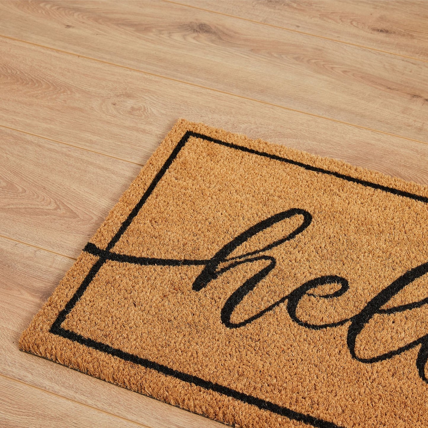 Madras Link Hello Coir Door Mat - 40 x 70cm - Black