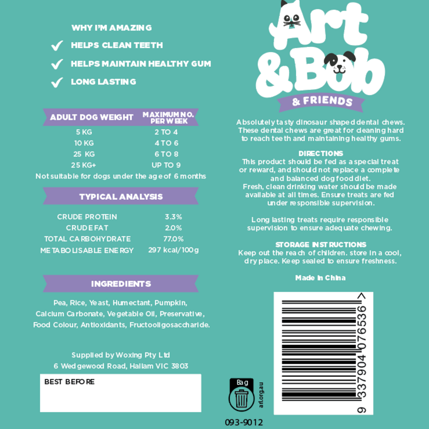 Art Bob Dental Chews - 12 Pack