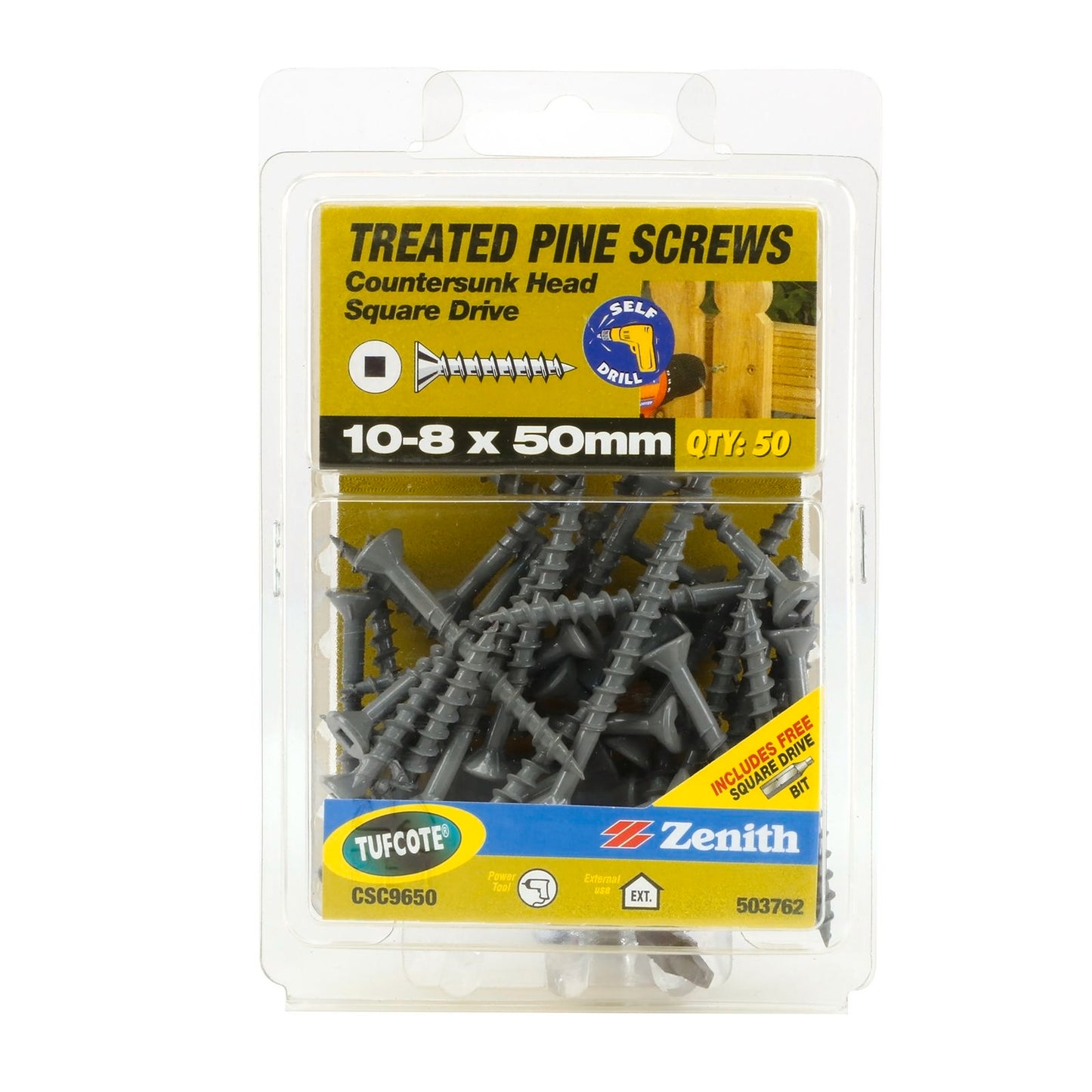 Zenith Treated Pine Screws - 8 x 50mm - 50 Pack