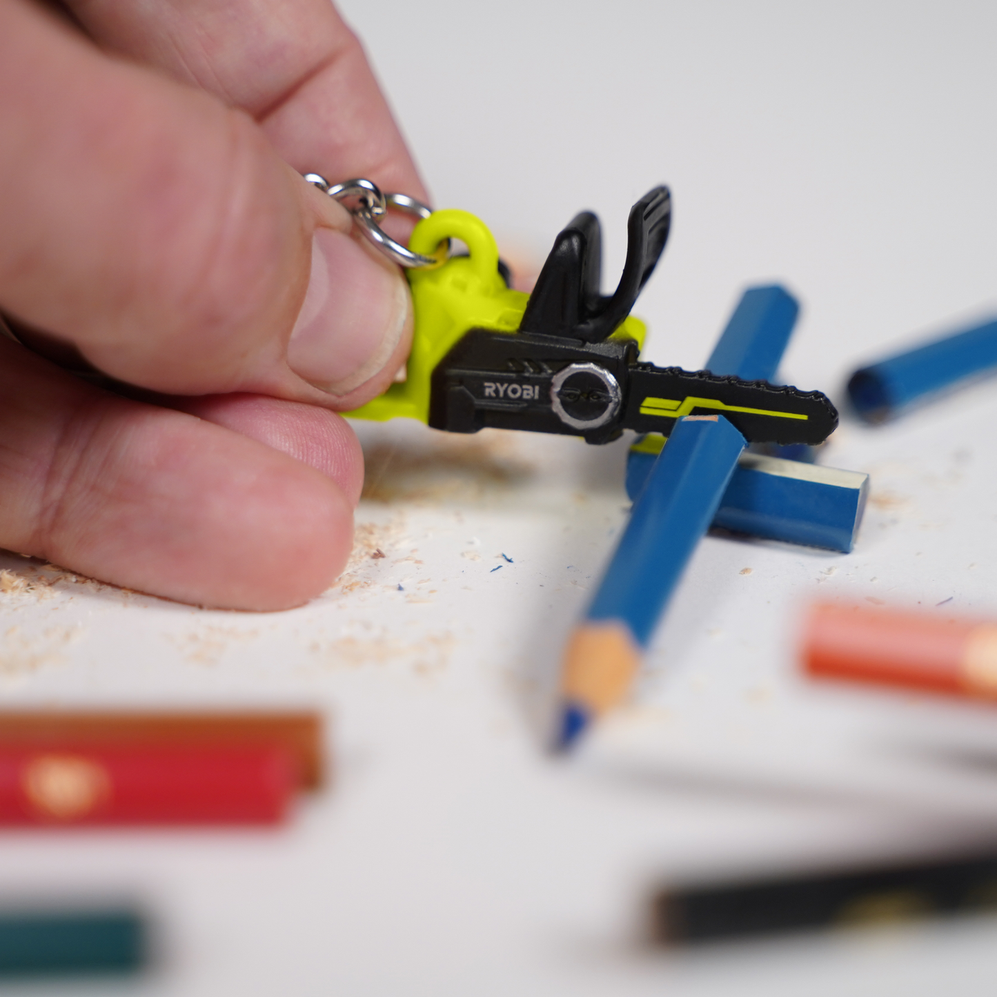 Ryobi Mini S Chainsaw Keyring - 58 x 73mm