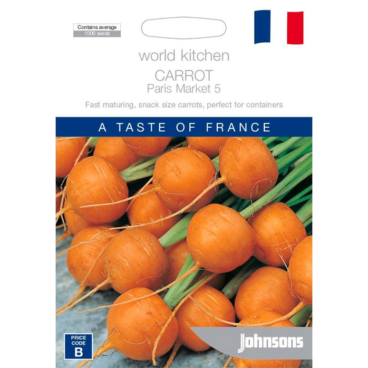 Johnsons Carrot Paris Market Seeds - 5 Pack