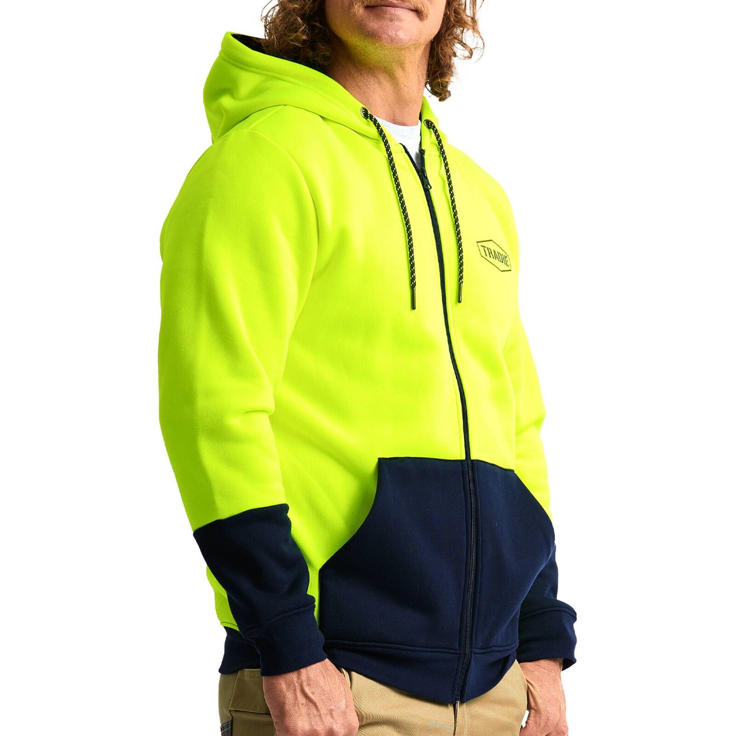 Tradie Yellow Hi Vis Hoodie - Medium