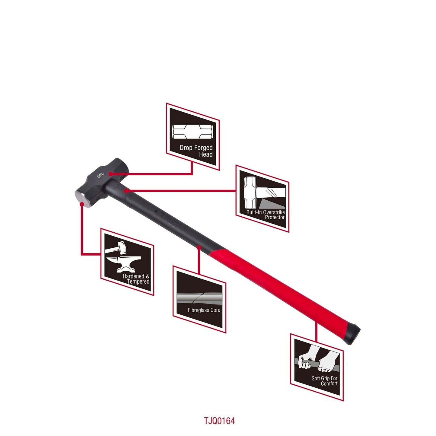 Trojan Fibreglass Sledge Hammer - 8lb - 4.79kg