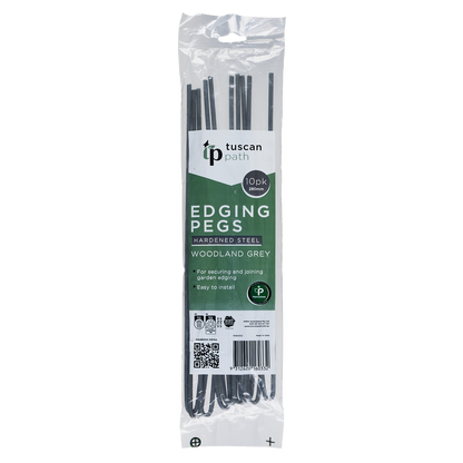 Tuscan Path Garden Edging Pegs - 280mm - Woodland Grey - 10 Pack