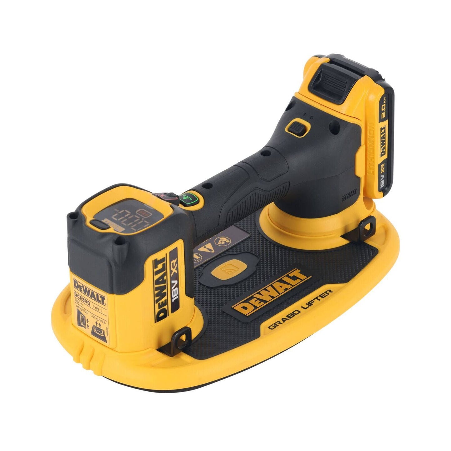 DEWALT GRABO Suction Lifter Kit - 18V - 2.0Ah - 120kg - DCE590D1T-XE