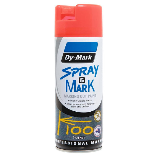 Dy-Mark Fluoro Orange Spray Paint 350g Toluene-Free High Opacity