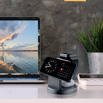 Antsig 15W 3 in 1 Magnetic Wireless Charging Stand - 98 x 108 x 98mm