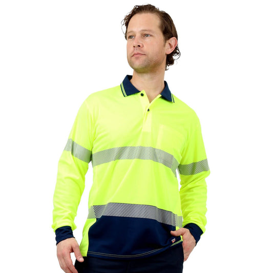Citeco Yellow Hi Vis Long Sleeve Polo - Medium