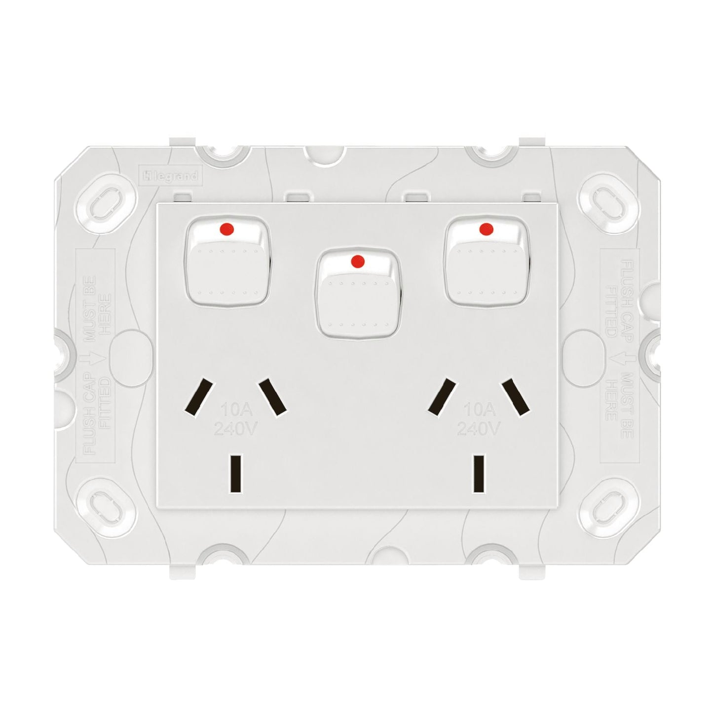 HPM Arteor Double Powerpoint with Extra Switch - White