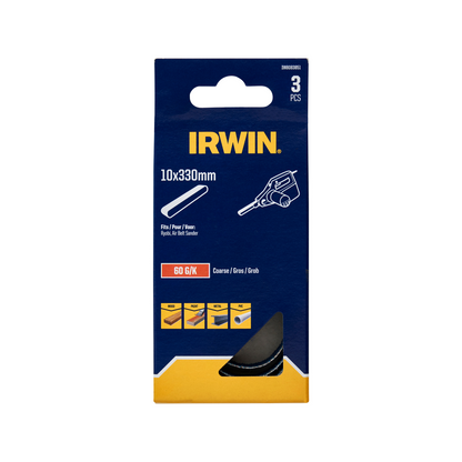 Irwin Powerfile Belt - 10mm - 60 Grit - 3 Pack