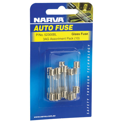 Narva Glass Fuse Assortment - 3AG - 10 Pack