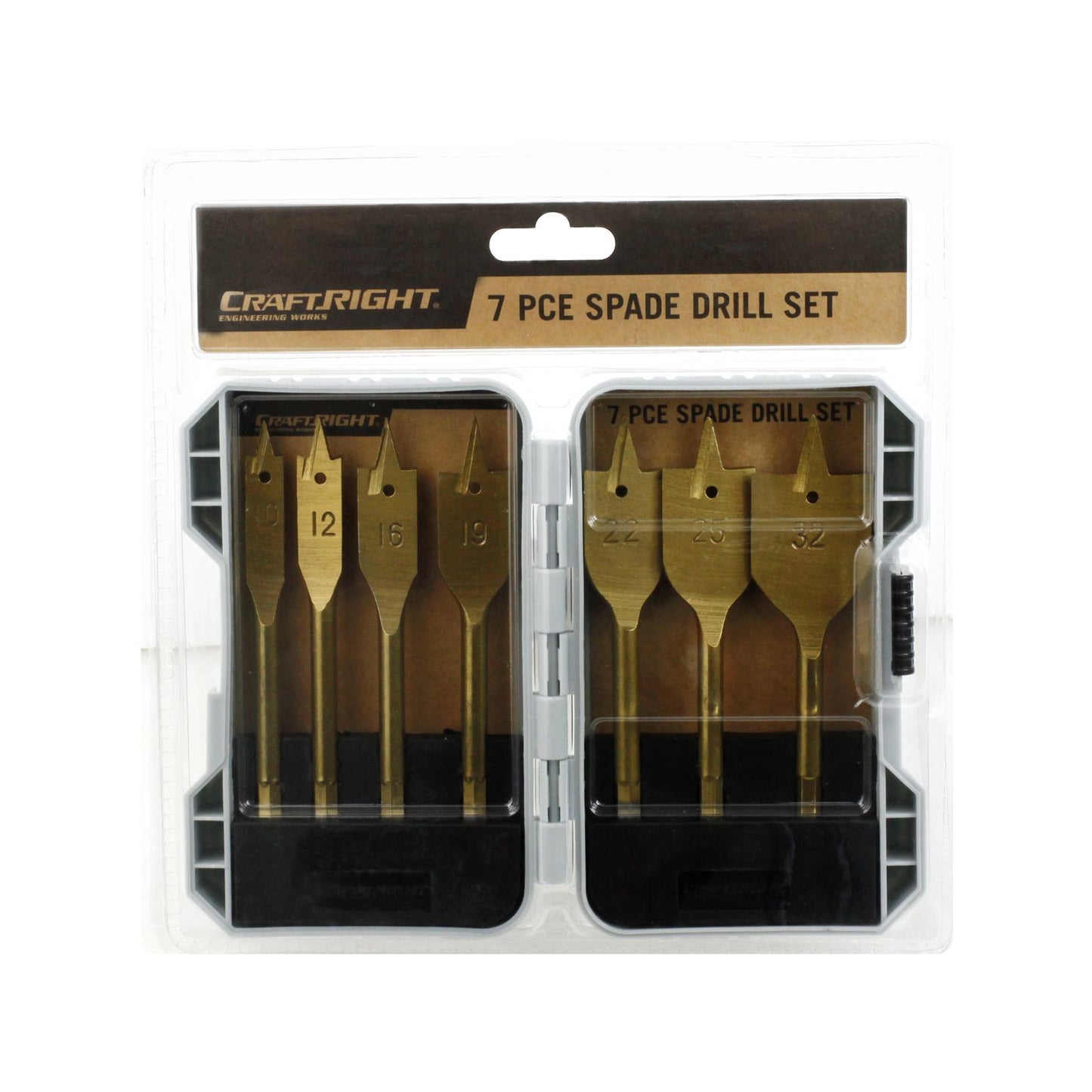 Craftright Flat Spade Drill Set - 7 Piece - 10-32mm